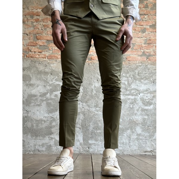 Pantalone gl verde gabardina leggera