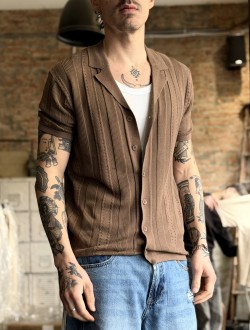 GL camicia in maglia tabacco