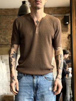 GL serafino in maglia tabacco GL serafino in maglia tabacco