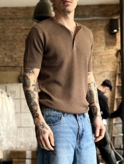 GL serafino in maglia tabacco