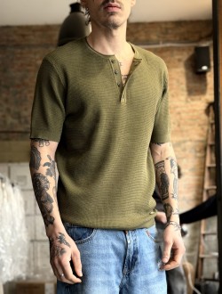 GL serafino in maglia verde militare GL serafino in maglia verde militare