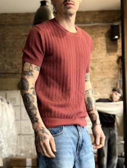 GL t Shirt in maglia rosso india