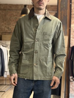 GL giacca verde con colletto in pelle GL giacca verde con colletto in pelle