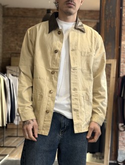 GL giacca beige con colletto in pelle GL giacca beige con colletto in pelle