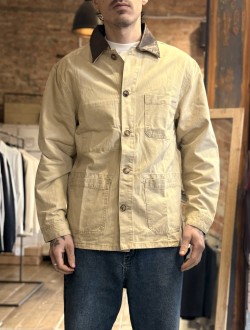 GL giacca beige con colletto in pelle