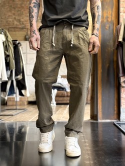 Imperial pantalone verde misto lino Imperial pantalone verde misto lino