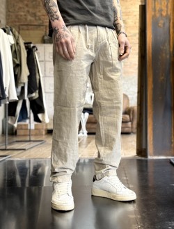 Imperial pantalone beige misto lino