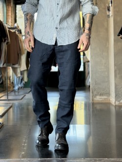 GL pantalone in lino blu